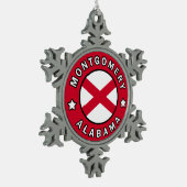 Montgomery Alabama Schneeflocken Zinn-Ornament (Links)