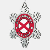Montgomery Alabama Schneeflocken Zinn-Ornament (Rechts)