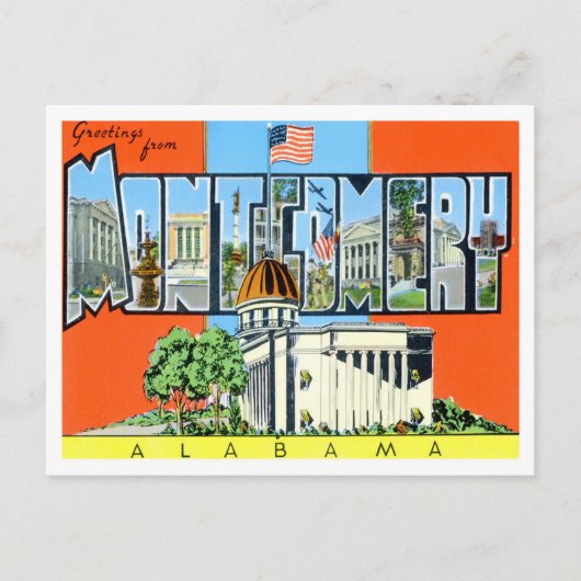Montgomery, Alabama Vintag Big Letters Postcard Postkarte (Vorderseite)