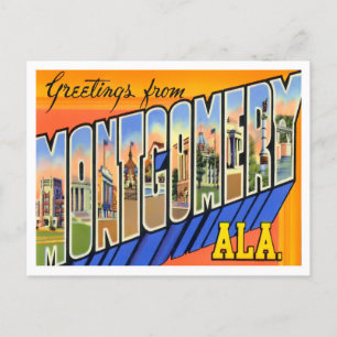 Montgomery, Alabama Vintag Big Letters Postcard Postkarte
