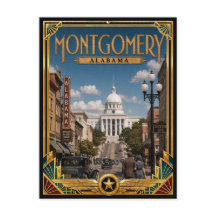 Montgomery Alabama Vintage Art Deco Golden Age