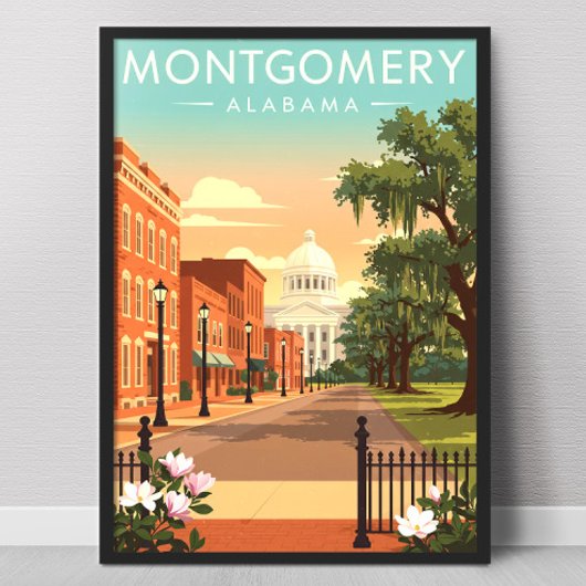 Montgomery Alabama Vintage Poster