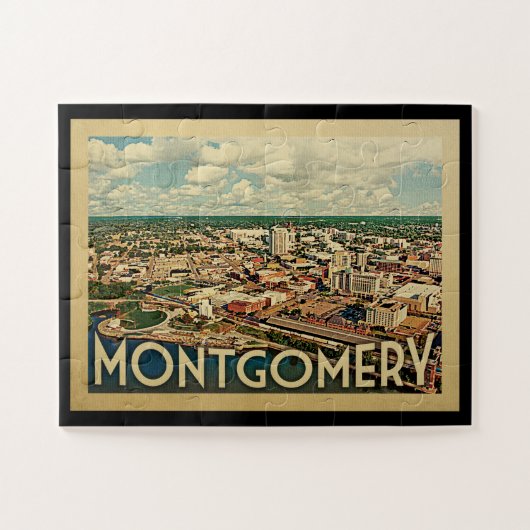 Montgomery Alabama Vintage Travel Puzzle (Horizontal)
