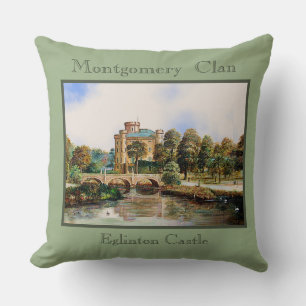 Montgomery Clan Castle Sage, Tartan Throw Kissen