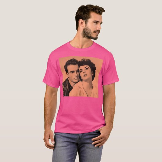Montgomery Clift und Elisabeth Taylor in Orange T-Shirt (Vorne ganz)