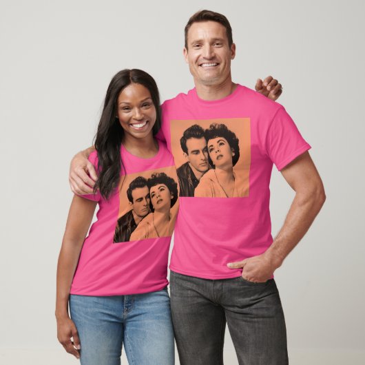 Montgomery Clift und Elisabeth Taylor in Orange T-Shirt (Unisex)