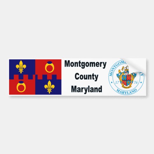 Montgomery County MD-Flagge und Autoaufkleber (Vorne)
