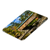 Montgomery Covered Bridge mit fallendem Blattwerk Magnet (Linke Seite)