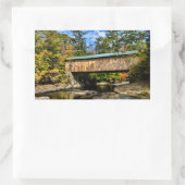 Montgomery Covered Bridge mit fallendem Blattwerk Rechteckiger Aufkleber (Tasche)
