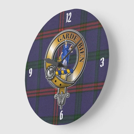 Montgomery Tartan & Abzeichen Große Wanduhr (Winkel)