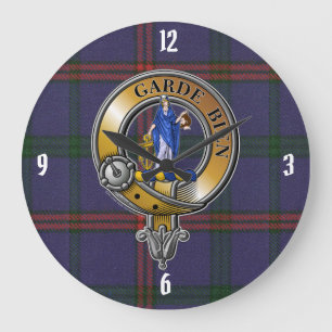 Montgomery Tartan & Abzeichen Große Wanduhr
