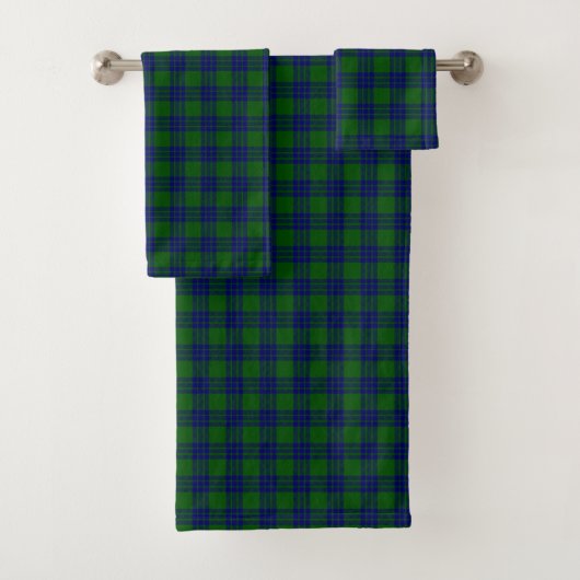 Montgomery tartan green blue kariert badhandtuch set (Insitu)