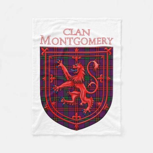 Montgomery Tartan Scottish Plaid Lion Rampant Fleecedecke (Vorderseite)