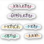 Month Name Headers -Highlight- (Jan to June)  Aufkleber (Vorderseite)