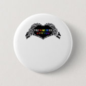 Month Skeleton Heart Hands LGBTQIA Button (Vorderseite)