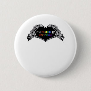 Month Skeleton Heart Hands LGBTQIA Button