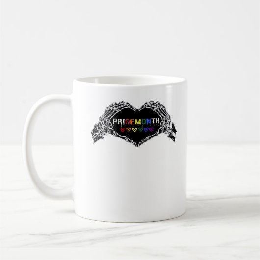Month Skeleton Heart Hands LGBTQIA Kaffeetasse (Links)