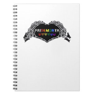 Month Skeleton Heart Hands LGBTQIA Notizblock