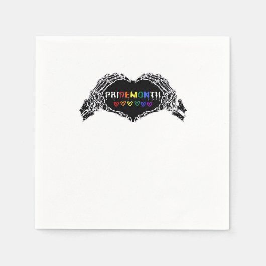 Month Skeleton Heart Hands LGBTQIA Serviette (Vorderseite)