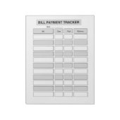 Monthly Bill Payment Tracker Notizblock (Rotiert)