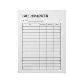 Monthly Bill Tracker Notepad Notizblock (Rotiert)