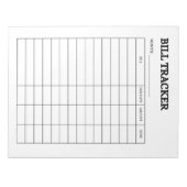 Monthly Bill Tracker Notepad Notizblock (Vorderseite)