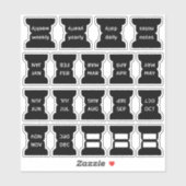 Monthly Black Index Tab Journal Divider Foldable Aufkleber (Blatt)