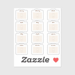 Monthly calendar Sheet Aufkleber