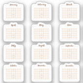 Monthly calendar Sheet Aufkleber (Vorderseite)