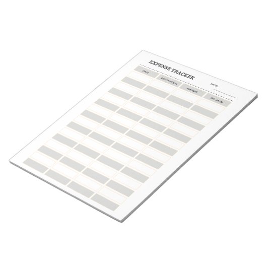 Monthly Expense Tracker  Notizblock (angewinkelt)