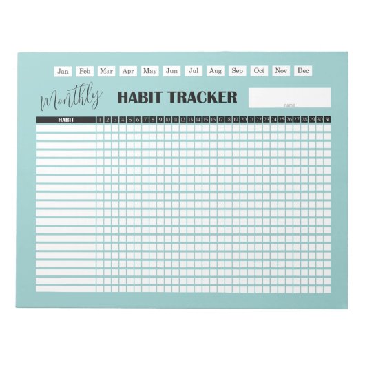 Monthly Habit Tracker  Notizblock (Vorderseite)