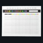Monthly Habit Tracker Rainbow Notizblock<br><div class="desc">Help your kids build new habits with this colorful Monthly Habit tracker. 
Background color can be changed!</div>