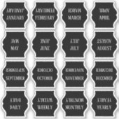 Monthly Index Tab Black Bujo Planner Foldable Aufkleber (Vorderseite)