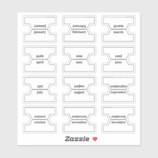 Monthly Index Tab Journal Divider Planner Foldable Aufkleber (Blatt)