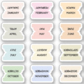 Monthly Index Tabs Bullet Journal Dividers  Aufkleber (Vorderseite)
