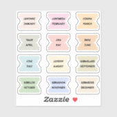 Monthly Index Tabs Bullet Journal Dividers  Aufkleber (Blatt)