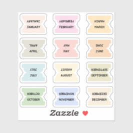 Monthly Index Tabs Bullet Journal Dividers  Aufkleber