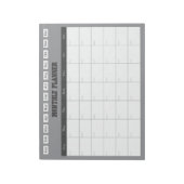 Monthly Planner Grey Simple Calendar Notizblock (Rotiert)