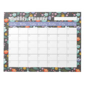 Monthly Planner Spring Colorful Flowers  Notizblock (Vorderseite)