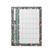 Monthly Planner Spring Colorful Flowers  Notizblock (Rotiert)