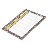 Monthly Planner Spring Colorful Flowers  Notizblock (angewinkelt)