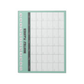 Monthly Planner Teal Simple Calendar Notizblock (Rotiert)