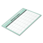 Monthly Planner Teal Simple Calendar Notizblock (angewinkelt)