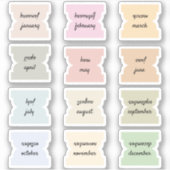 Monthly Script Index Tabs Journal Divider Marks Aufkleber (Vorderseite)