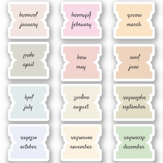 Monthly Script Index Tabs Journal Divider Marks  Aufkleber (Vorderseite)