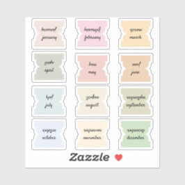 Monthly Script Index Tabs Journal Divider Marks  Aufkleber