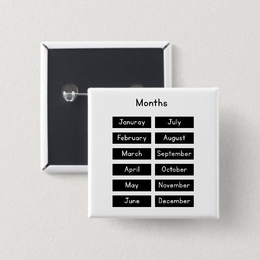 Months of the year button (Vorne & Hinten)