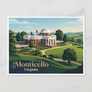 Monticello Charlottesville Virginia Postkarte