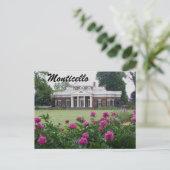 Monticello Fotografische Postkarte mit Blume (Stehend Vorderseite)