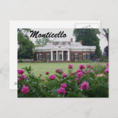 Monticello Fotografische Postkarte mit Blume (Vorne/Hinten)